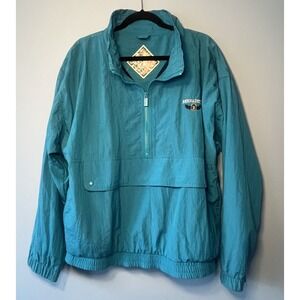 Vintage ECLIPSE GEAR SPORTS Anorak No Hood Large 90s Teal Bernadette Embroidery